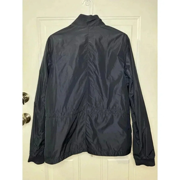 NEIMAN MARCUS Men’s Navy Blue Windbreaker Jacket Turtle Neck Multi Pocket Large - Picture 2 of 10